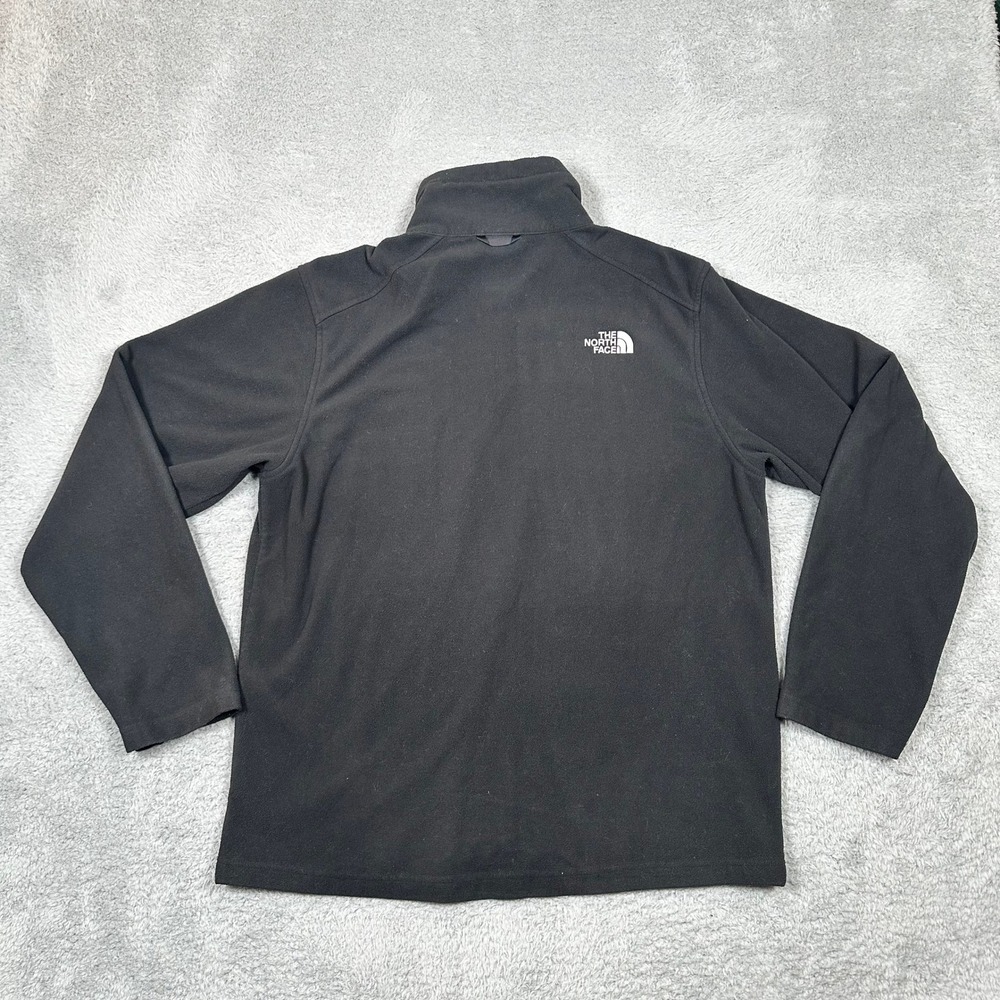 The North Face Mens Black Full Zip Fleece Jacket Recycled Polyester Outdoor Sz L - Picture 2 of 11